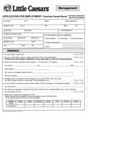 Little Caesars Application Form: Free Download, Create, Edit, Fill and Print