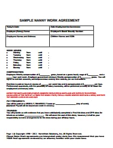 Nanny Contract Template: Free Download, Create, Edit, Fill and Print