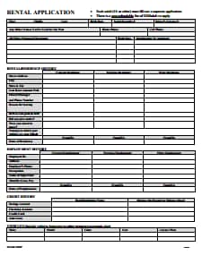 Rental Application - Free Download, Create, Edit, Fill and Print PDF Templates