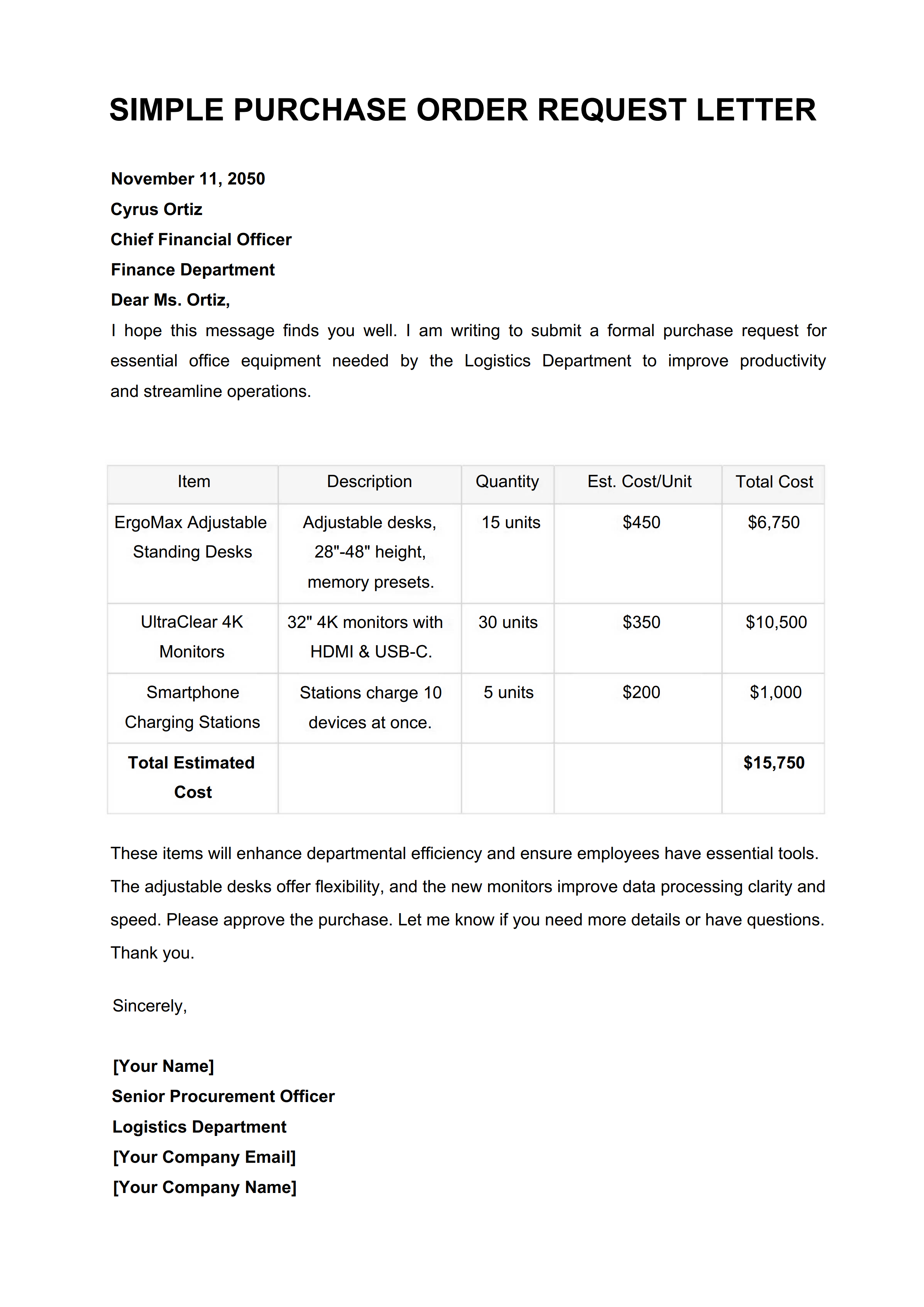 purchase order request form 4