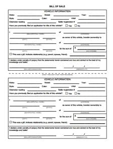 Vehicle Bill of Sale Form: Free Download, Edit, Fill, Create and Print