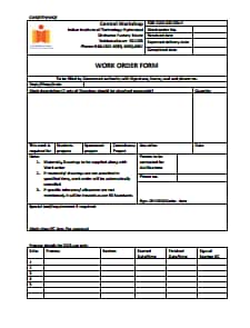 Work Order Template: Free Download, Create, Edit, Fill and Print