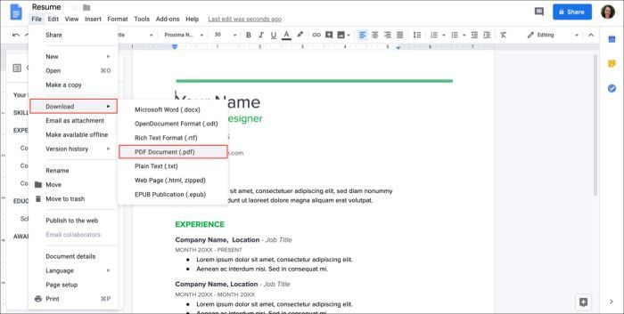 Convertir un Documento de Google a PDF