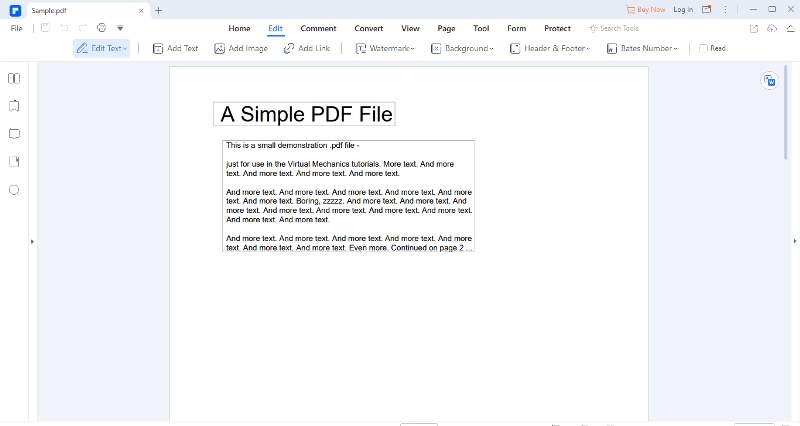 Editing PDF with PDFelement
