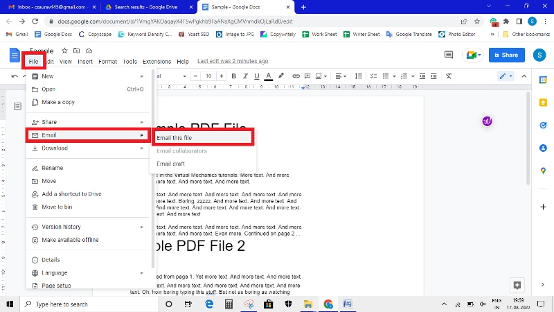 Email a Google Doc File from Drive