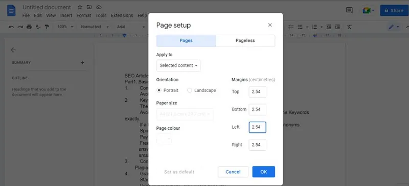 cómo eliminar una página en google docs 11