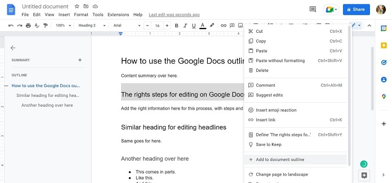 how to edit outline in google docs 14