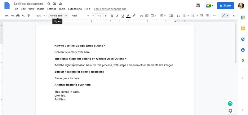 how to edit outline in google docs 8