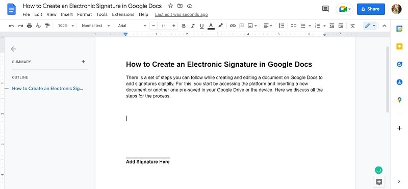 how to sign a document in google docs 1