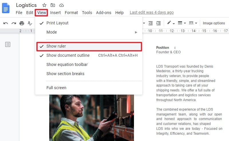 how to do a hanging indent google docs