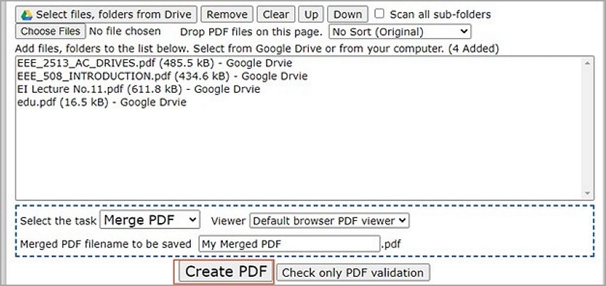 combine pdf google drive create pdf.