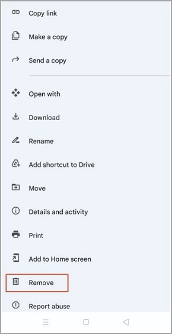 delete pdf from google drive iphone remove