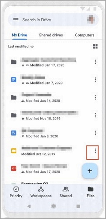 delete pdf from google drive iphone