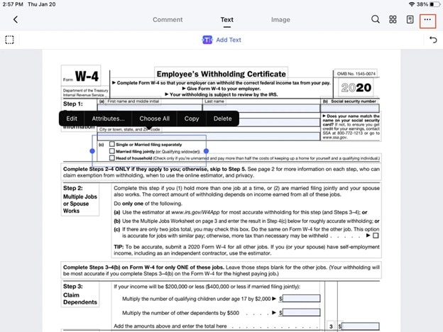 edit pdf form on iphone with pdfelement 2