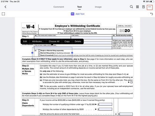 pdf-Formular auf dem iphone mit pdfelement bearbeiten 2