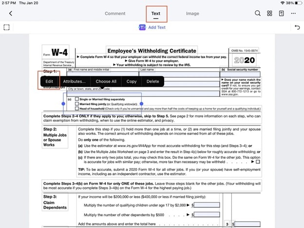 edit pdf form on iphone with pdfelement