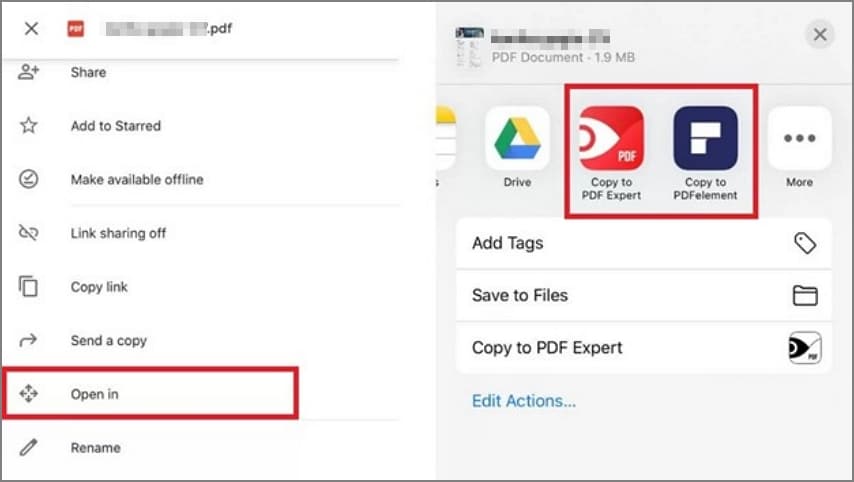 editar pdf en iphone con google drive app