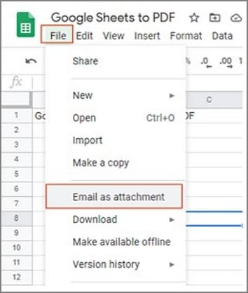 email google sheets as pdf