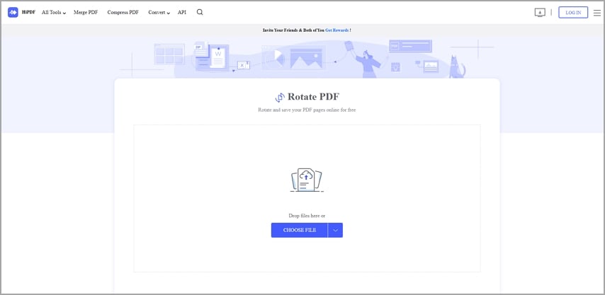 rotar páginas pdf en línea añadir archivos