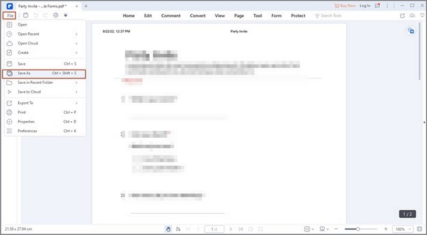 حفظ Google Form إلى PDF في PDFelement