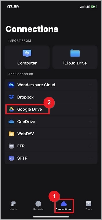 upload pdf to google drive from pdfelement app