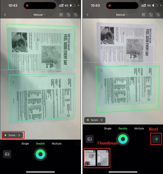scanned document using wondershare instascan