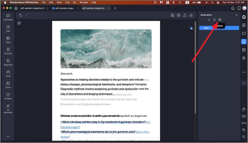 Delete bookmark