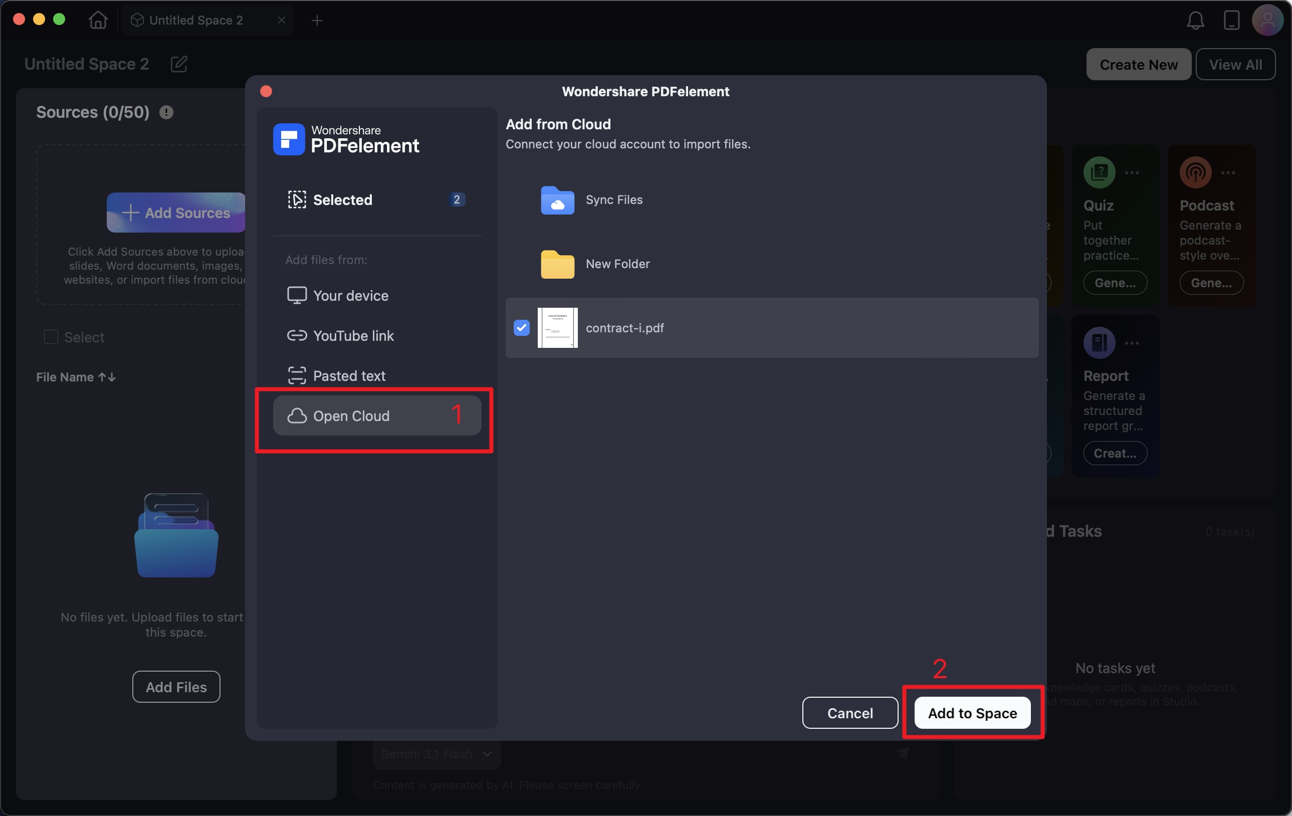 Add files from cloud