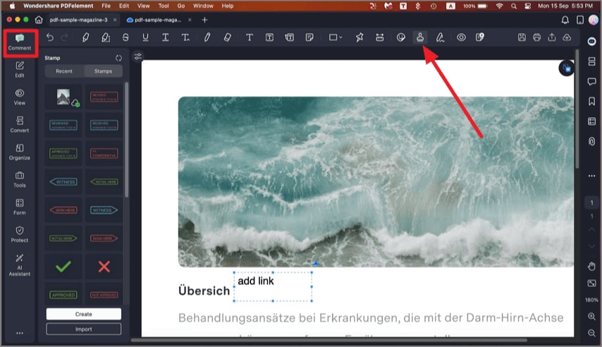 add stamp to PDF