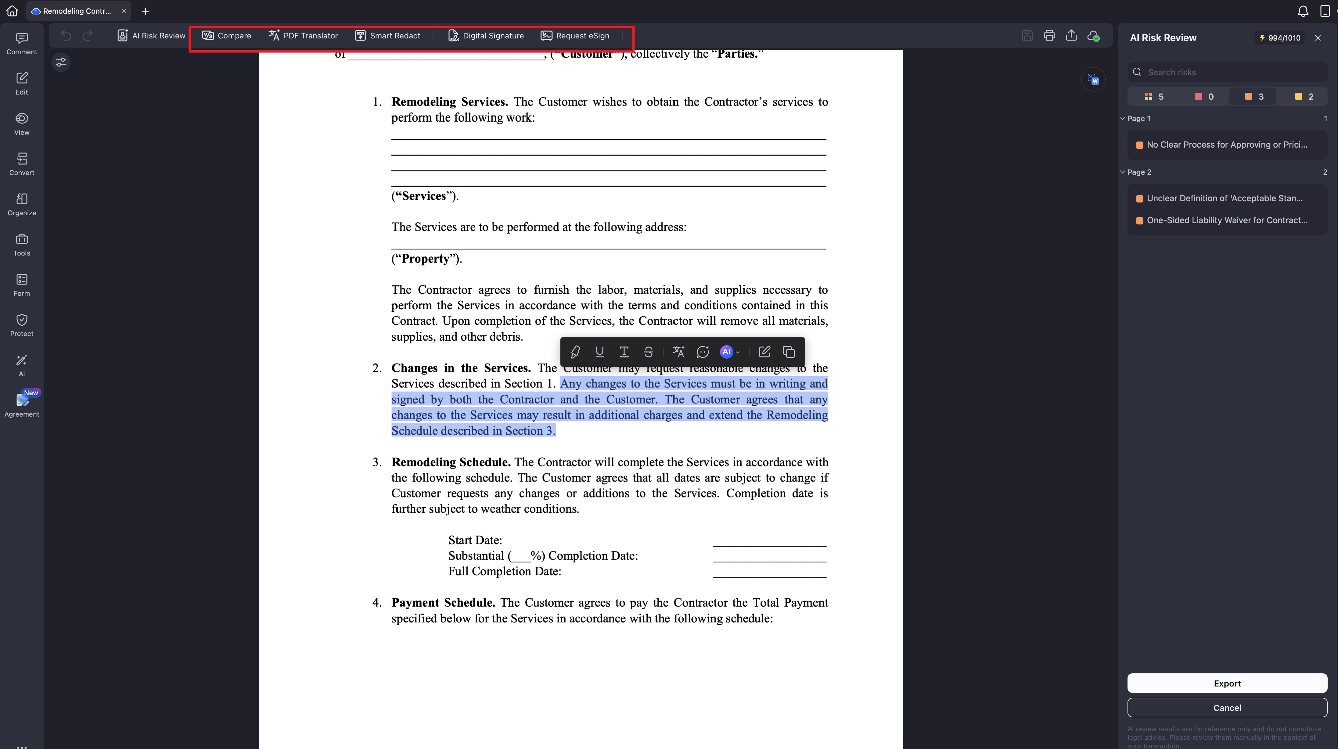 Agreement Copilot Tools