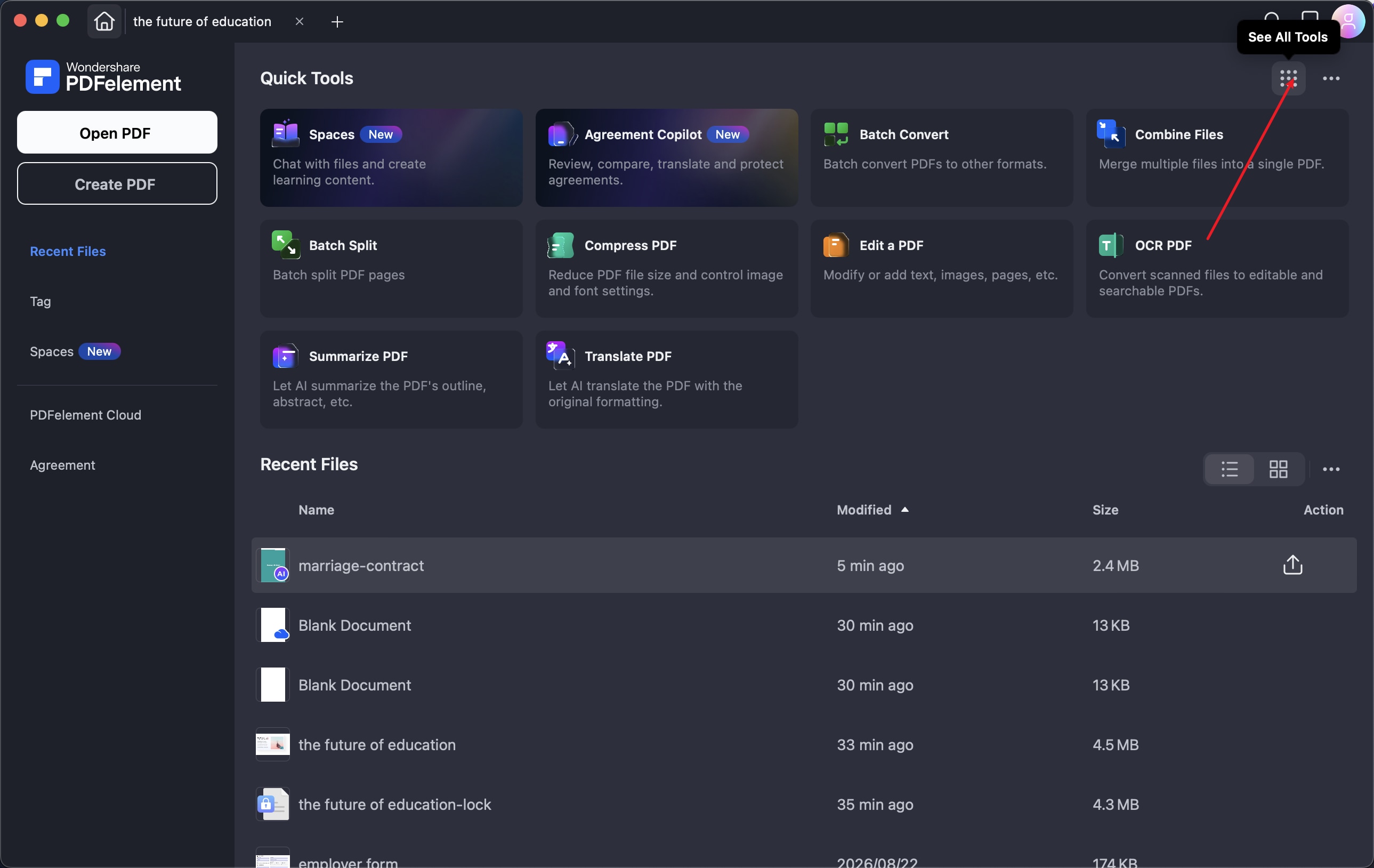 A screenshot of the homepage.
