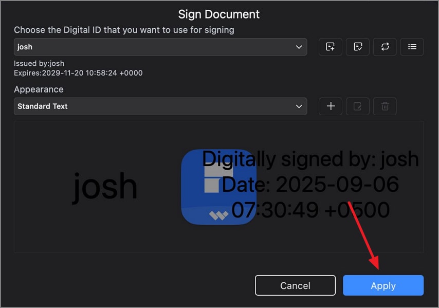 Add signature