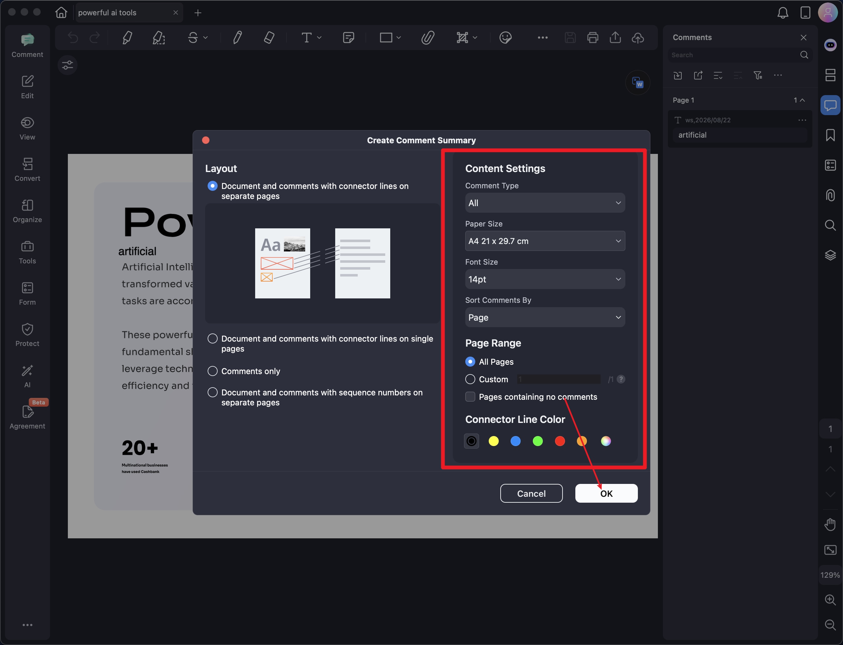 A screenshot of a settings dialog showing configurable options.