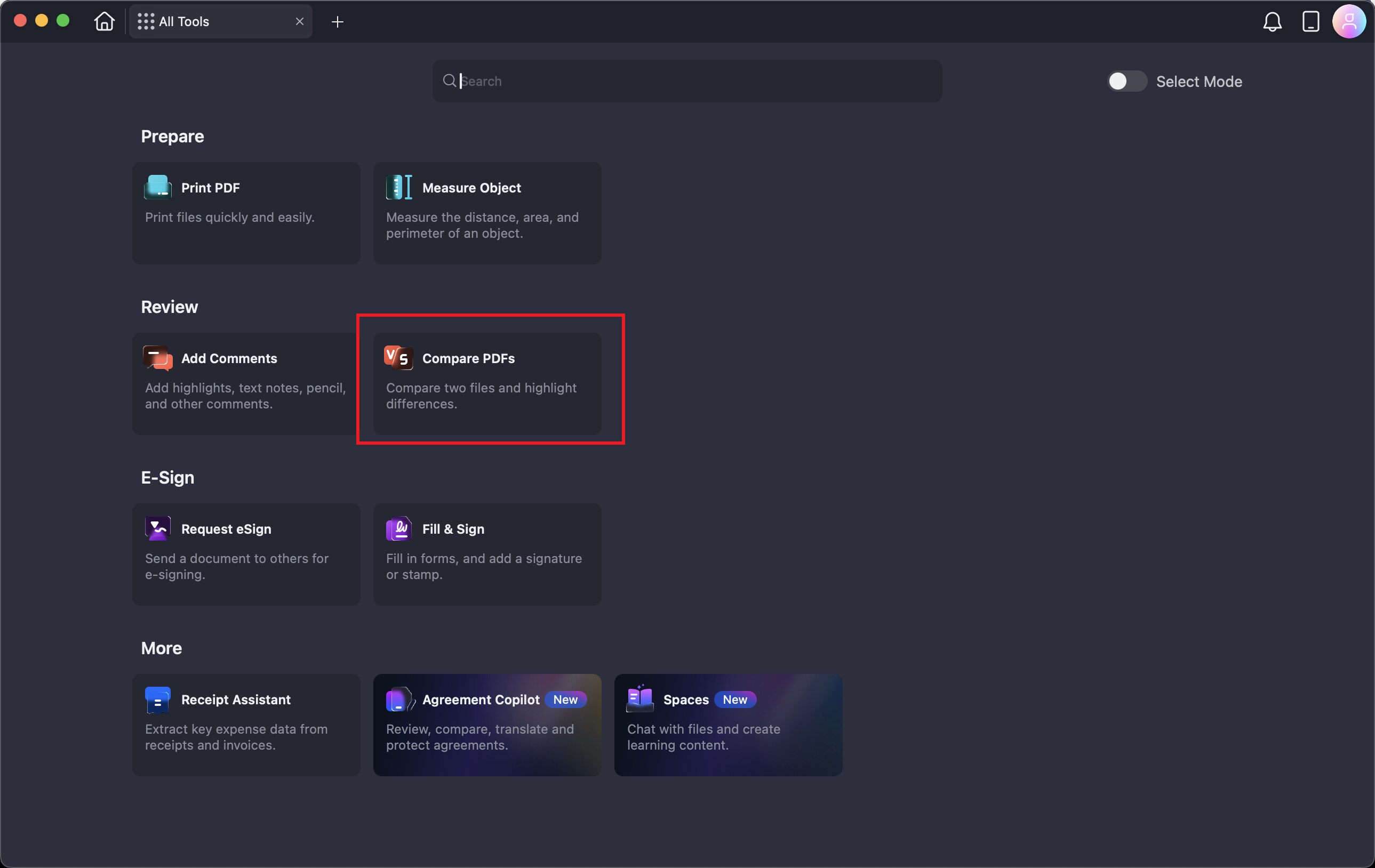 A screenshot of the comparison setup interface showing two files uploaded.