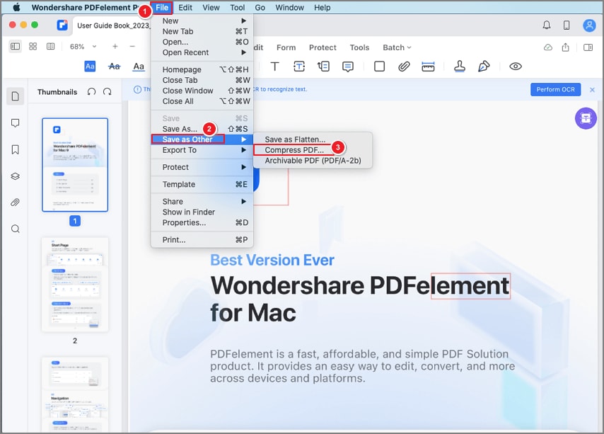 reduce file size mac