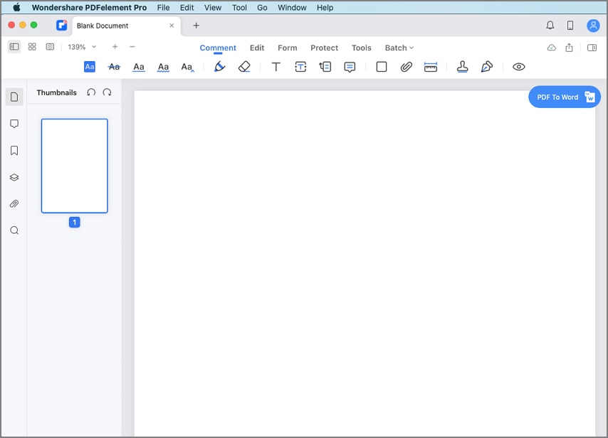 create pdf from blank document