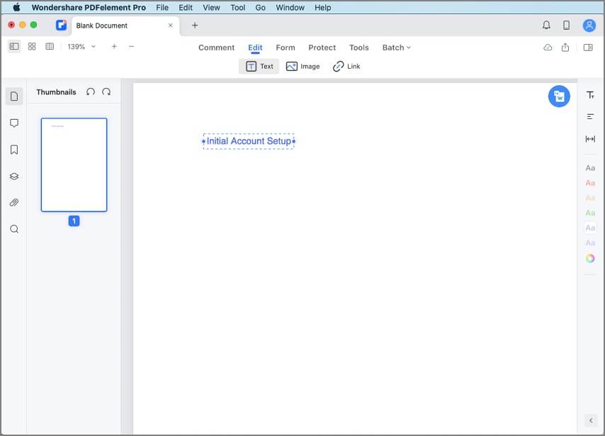 create pdf from blank document