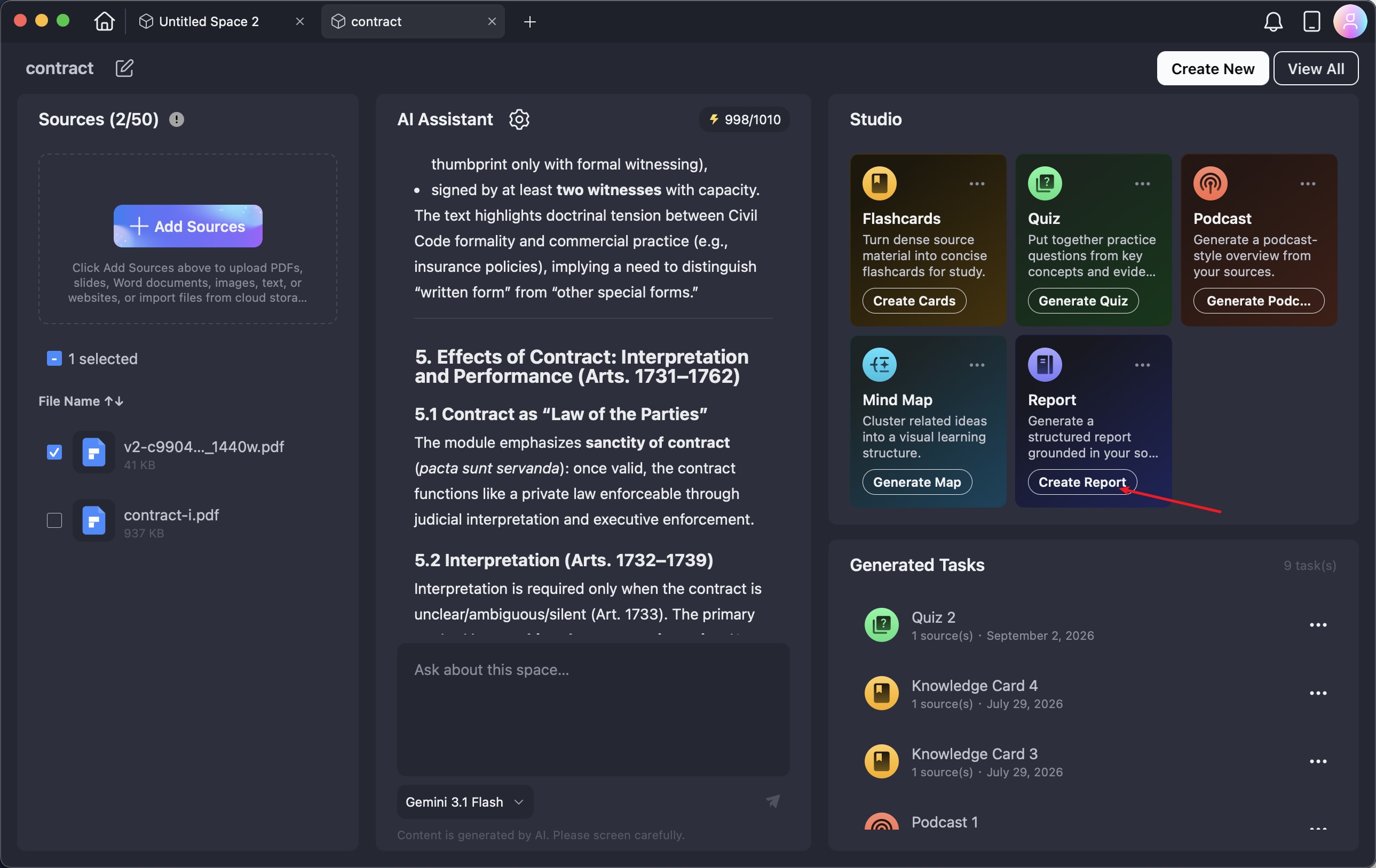 create report