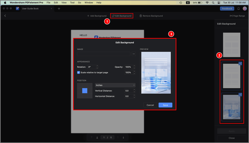 how to change pdf background color