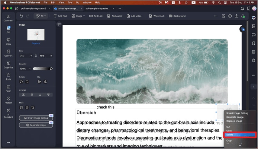 delete image from pdf