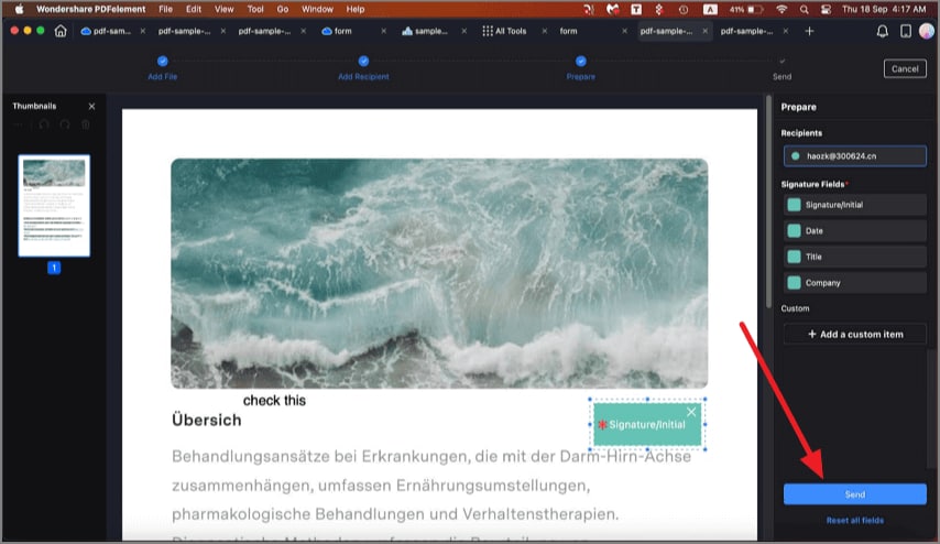 add esign fields mac