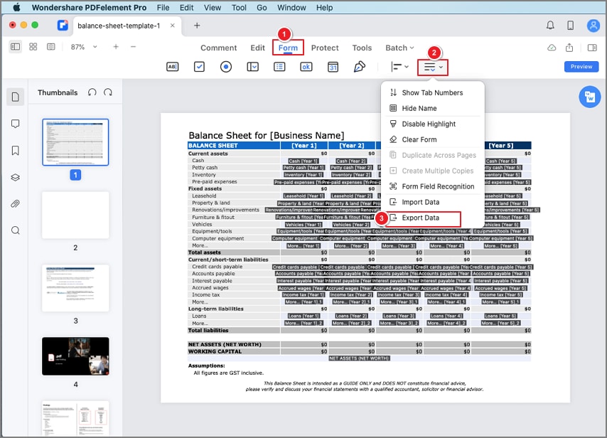 export data