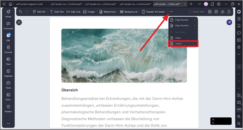 select sound option