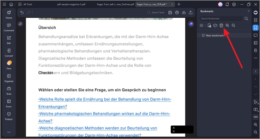 delete existing bookmarks