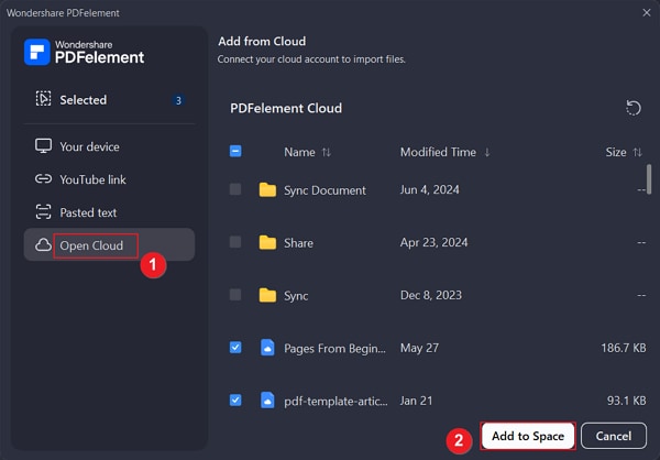 Add files from cloud