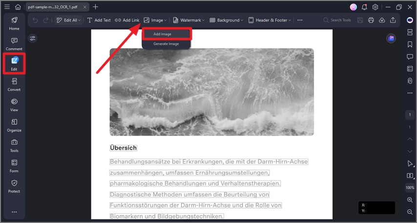 press add image to add qr code