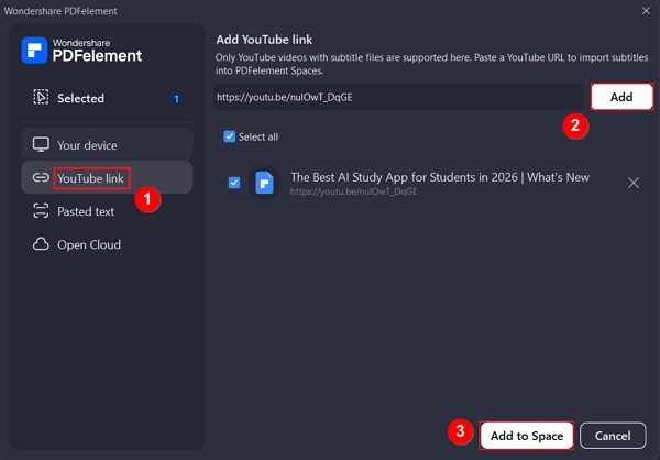>Add YouTube videos