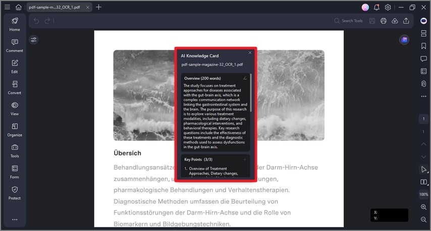 review generated knowledge card