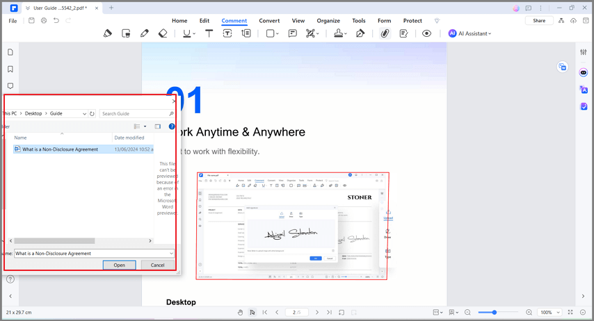 selecionar um arquivo para anexar