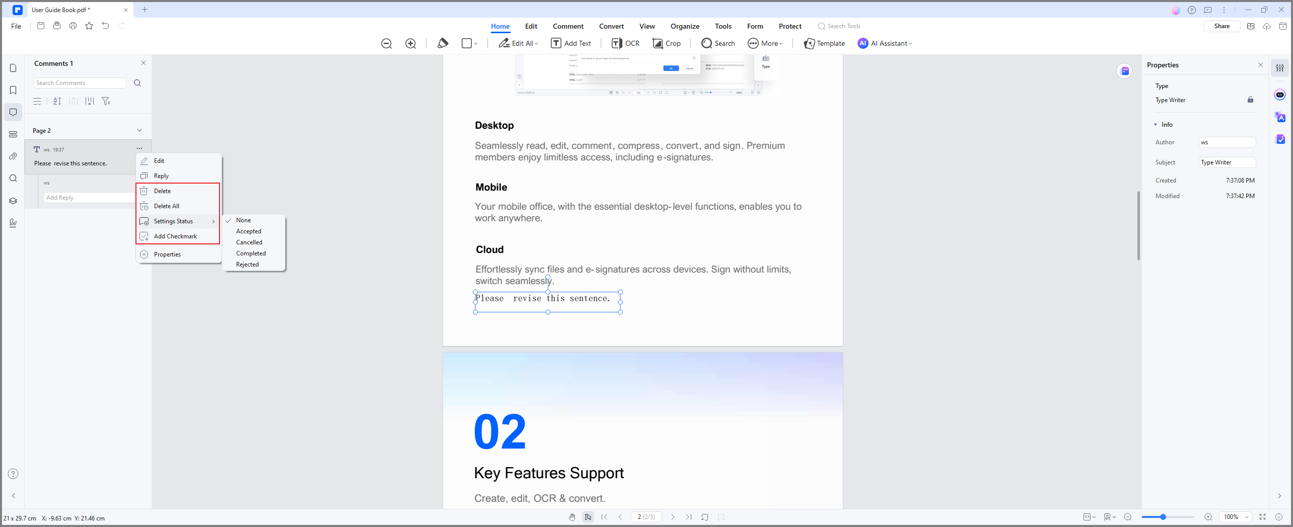 manage comments
